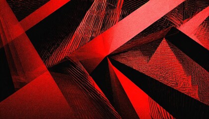 red and black geometric triangle shapes define this abstract modern background texture enhanced by grainy noise the image embodies a sophisticated interplay of lines angles and textures
