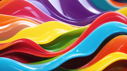 Wavy colorful background plastic 3d texture