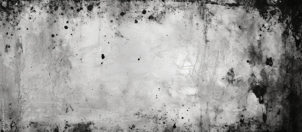 Poster capture the essence of decay in a striking black and white image of a worn-out wall with a prominent