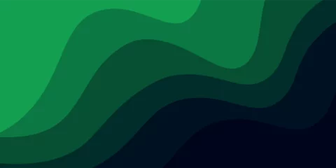 Deurstickers Abstract Green Fluid Banner Template. Modern background design. gradient color. Dynamic Waves. Liquid shapes composition. eps 10 © ILHAM