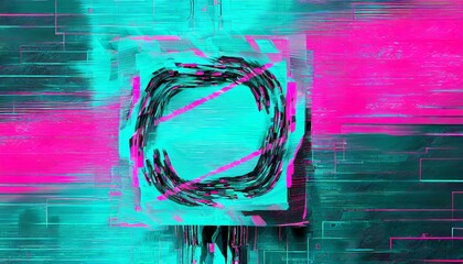 modern digital abstract 3d background abstract blue mint and pink background with interlaced digital glitch and distortion effect futuristic cyberpunk design