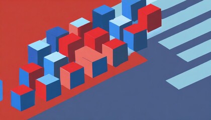 abstract background with cubes in red and blue colors
