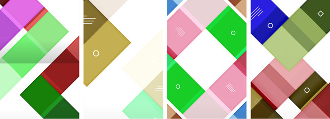 Set of colorful square posters business templates. Vector Illustration For Wallpaper, Banner, Background, Card, Book Illustration, landing page