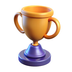 champion cup icon winners trophy isolated on white background 3d render illustration