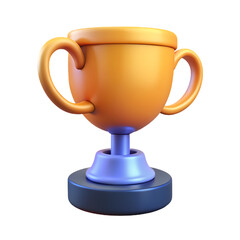 champion cup icon winners trophy isolated on white background 3d render illustration