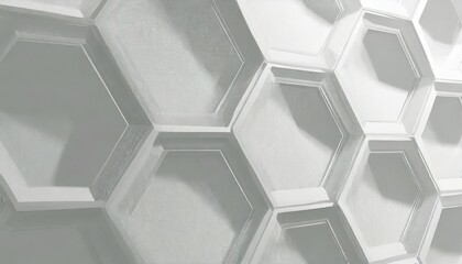 abstract hexagon geometric surface loop 1a light bright clean minimal hexagonal grid pattern random waving motion background canvas in pure wall architectural white - obrazy, fototapety, plakaty