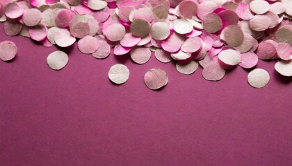 Obraz na płótnie Canvas pink confetti on a magenta background