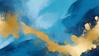 abstract blue gold background abstract blue texture with gold splash blue luxury background concept illustration