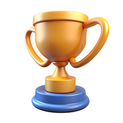 champion cup icon winners trophy isolated on white background 3d render illustration