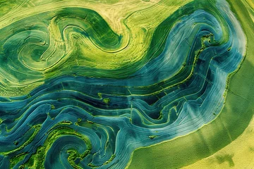 Foto auf Acrylglas Aerial views of landscapes transformed into abstract patterns. © Degimages