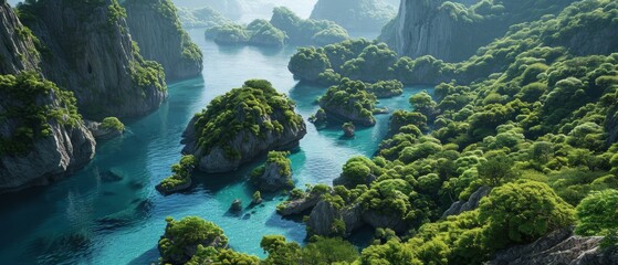 Sea islands in Phang Nga Province. Generative AI