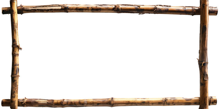 Bamboo frame mock up, object isolated png.