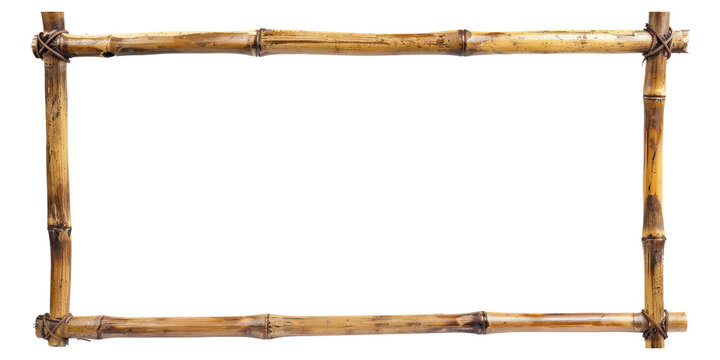 Bamboo frame mock up, object isolated png.