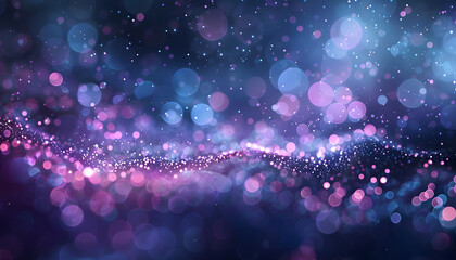 Abstract background, graphic, polka dots, neon lights. purple blue nebula