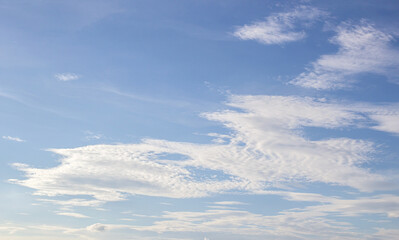 White clouds in the blue sky