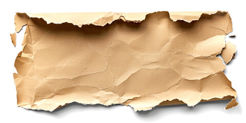 Blank Cardboard Paper Torn isolated on transparent png.
