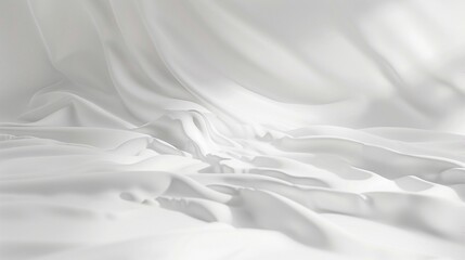 Fototapeta premium Studio background for advertising, white satin fabric and sunlight.