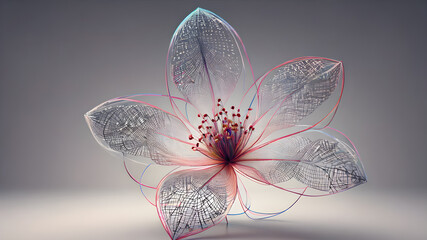 Futuristic creative abstract  flower illustration as beauty innovation concept. AI generated image, ai