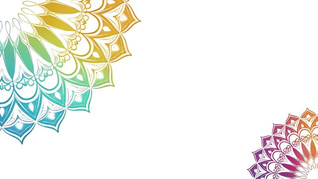 Gradient mandala Islamic ornament rotation on a white background. Opening frame video Islam.