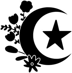 muslim illustration mosque silhouette arabic logo ramadan icon mubarak outline moon islam islamic culture religion holiday religious eid ramazan shape holy arabian month for vector graphic background