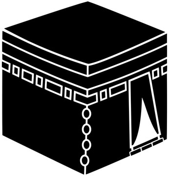 black kaaba icon, islamic holy site clip art preview
