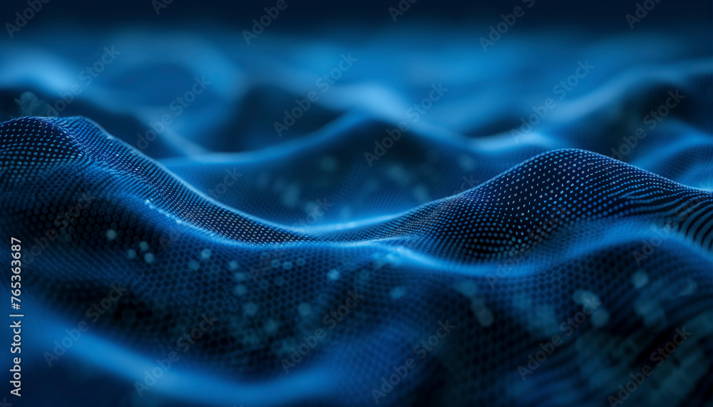 Aufkleber futuristic digital wave energy flow in blue abstract background, a blue wave with a lot of lines and