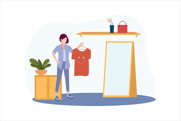 Fashion Designer Flat Design Illustration