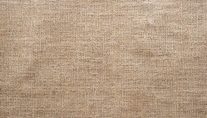 Fototapeta na wymiar jute hessian sackcloth canvas woven texture pattern background in light beige cream brown color blank empty