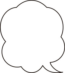 吹き出し　シンプル　線　フレーム　あしらい　飾り　イラスト素材