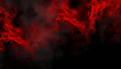 Fototapeten grunge dark horror black background with bright red mist smoke halloween goth design © Heaven