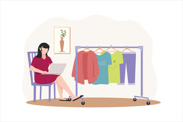 Fashion Designer Flat Design Illustration