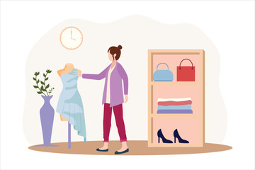 Fashion Designer Flat Design Illustration