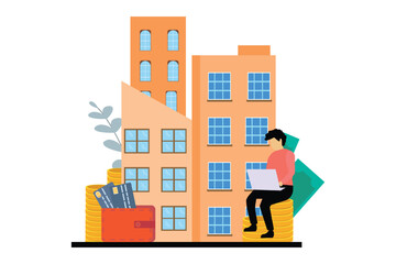 Real Estate Flat Illustration Design