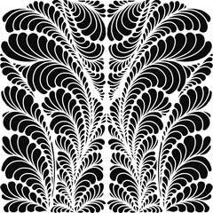 Abstract, Doodle, Doodle Abstract lines consist of lines, curved soft line patterns, line patterns composed of leaf patterns, art, white stripes with white background.
