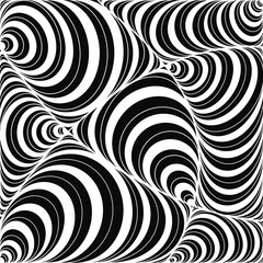 Abstract, Doodle, Doodle abstract lines consist of lines, curved soft line patterns, art, white lines with black background.