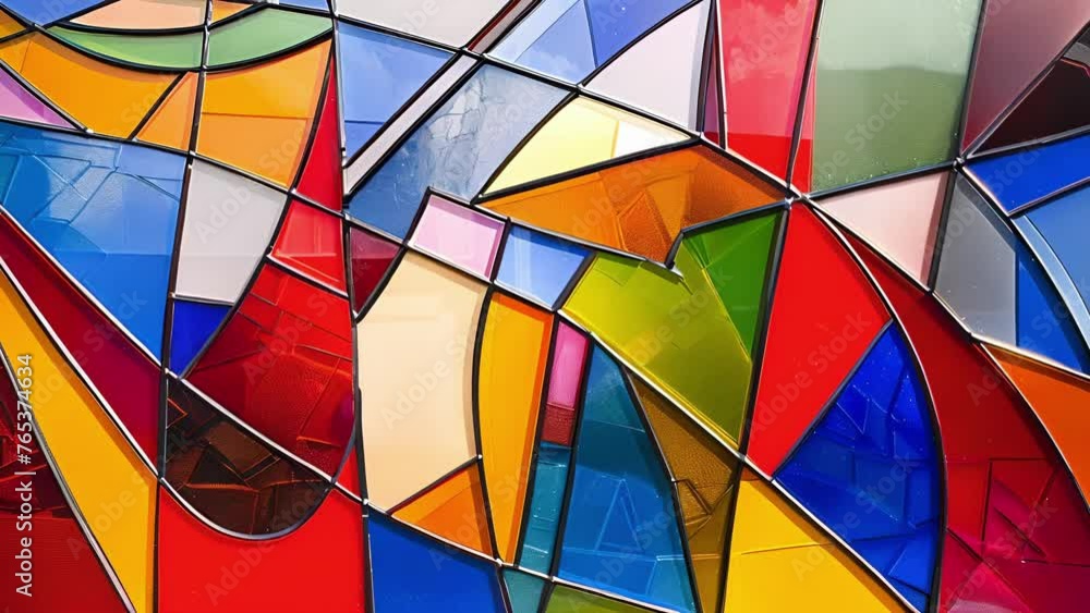 Poster vibrant colors and bold shapes a playful interpretation of the abstract shapes and patterns formed b