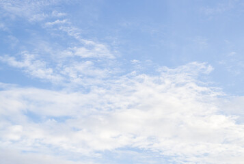 White clouds with blue sky background