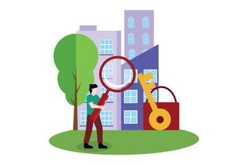 Real Estate Flat Illustration Design