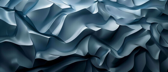 The image is a close up of a blue and white fabric with a wave pattern
