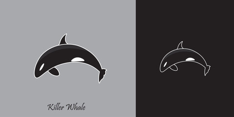 Killer Whale Logo, Wild Ocean Orca