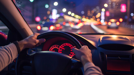 Naklejka premium person driving a car