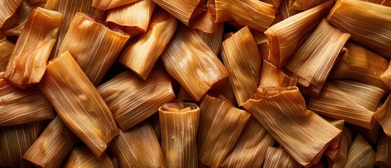 Obraz premium Mexican Culinary Tradition: Vibrant Tamales Geometric Composition with Abstract Textures and Shadows