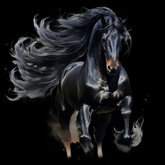 Obraz na płótnie Canvas black horse on black background