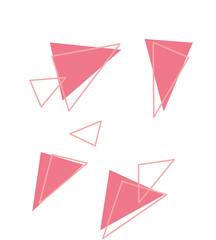 set of envelopes triangle pattern pink color
