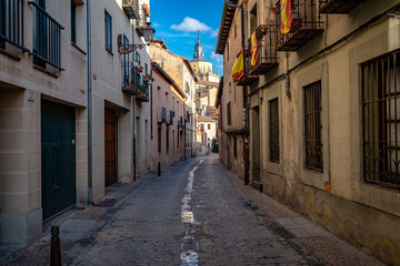 Fototapeta na wymiar Medieval city streets in Segovia, Spain