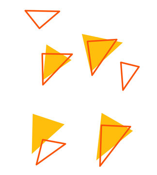 set of envelopes triangle pattern orange color