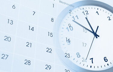 Clock face and calendar composite. Time management - 765383211