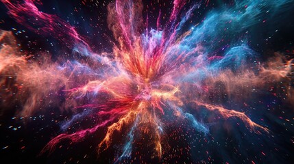 fireworks in the sky - obrazy, fototapety, plakaty