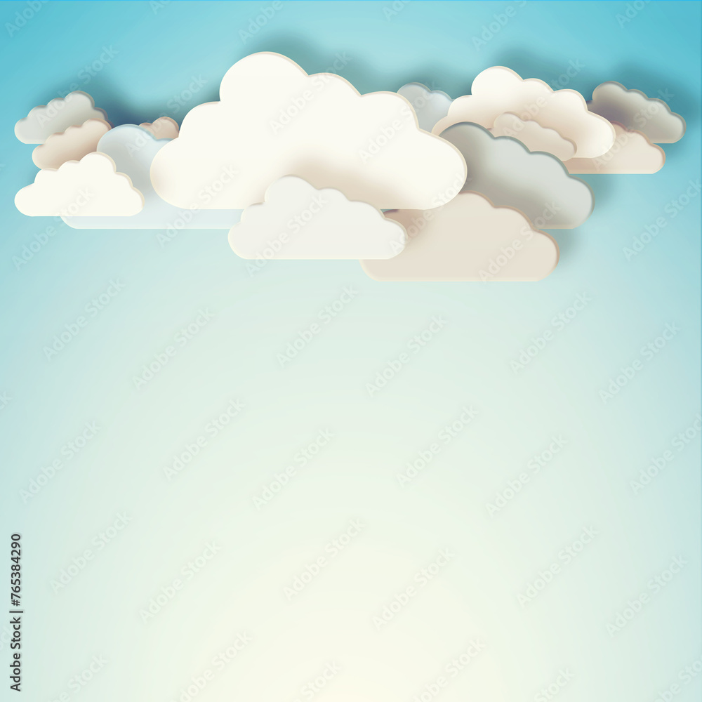 Poster cloud computing, icon and graphic with data, storage and mock up space for digital transformation. n