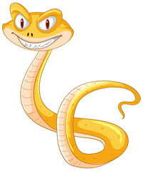 A friendly smiling snake in vector style